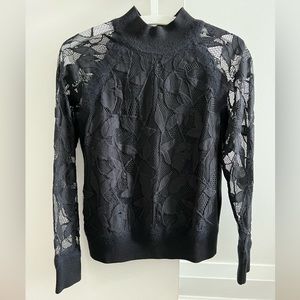 Rag& Bone lace front crew sweater
